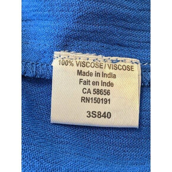 Ocean Tropics Swim Cover Up Womens Size L Blue Embroidered Vacation Cruise Beach - Picture 7 of 7